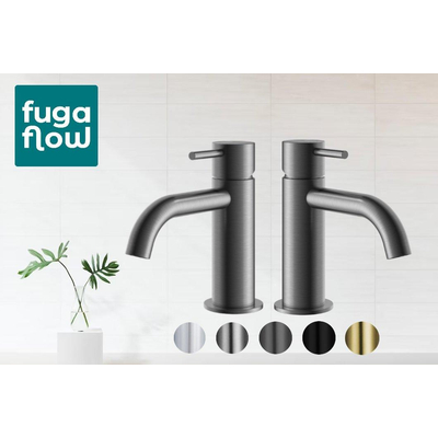 FugaFlow Eccelente Bec Robinet lave-mains - 14.4cm - à poser - 1 trou de robinet - noir mat