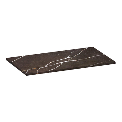 Saniclass Artificial Marble Wastafelblad - 80x46x2 - Zonder kraangat - composiet - Copper Brown