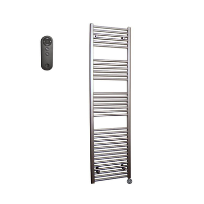 Sanicare HVS Elektrische Radiator - 172x60cm - 1127W - met afstandsbediening - thermostaat - zwart - rechtsonder - inox look (zilver)