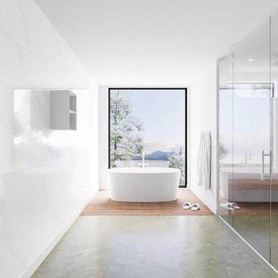 Mondiaz Lagom Niche de salle de bains collé sans joints 45x30x22cm Solid Surface Urban à encastrer ou à accrocher