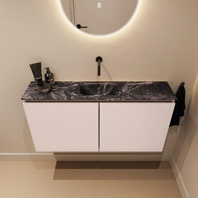 MONDIAZ TURE-DLUX 100cm toiletmeubel Rosee. EDEN wastafel Lava positie midden. Zonder kraangat.