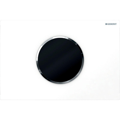 Geberit Sigma 10 Commande toilette électronique Touch Free 24.6x16.4cm avec infrarouge avec batteries pour réservoir encastrable UP300/320 Blanc/chrome brillant/blanc