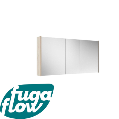 FugaFlow Eccelente Arredo Armoire de toilette - 120x63x16x16cm - avec panneaux latéraux - Beech (bois)