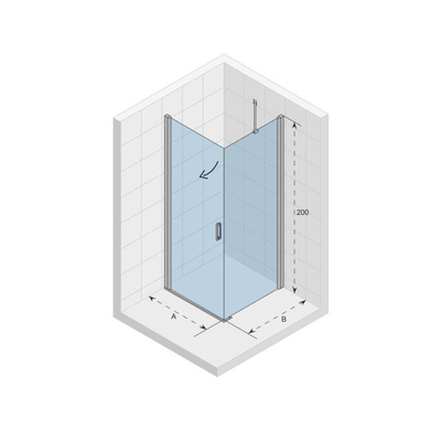 Riho Novik Z201 douchecabine - 86x86x200cm - 6mm - chroom