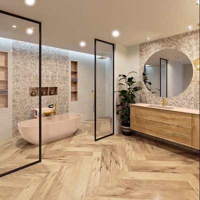 MONDIAZ ROCK Baignoire autoportante - 170x70cm - couleur Rosee / Rosee