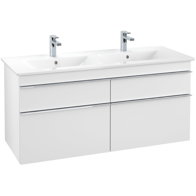 Villeroy & Boch Venticello meuble sous-lavabo - 125,3x59cm - 4x tiroir blanc mat