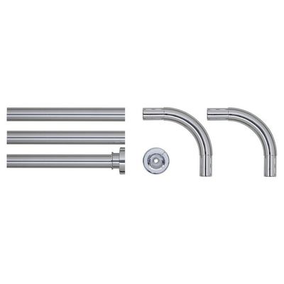 Sealskin Seallux Tringle de rideau de douche Ensemble combiné. Ø 28 mm Aluminium Chrome pour 90x90. 90x90x90 ou 80x170 cm