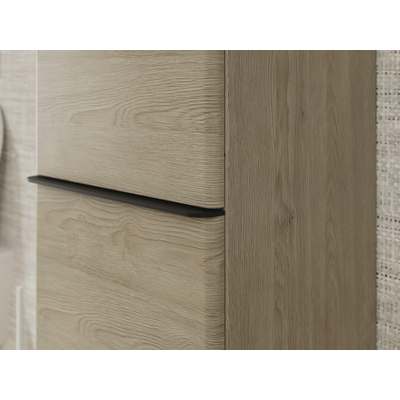 Hansgrohe Xelu Q Armoire haute - 165x40x35cm - 2 portes - poignée noir mat - fermeture amortie - charnière gauche - natural oak