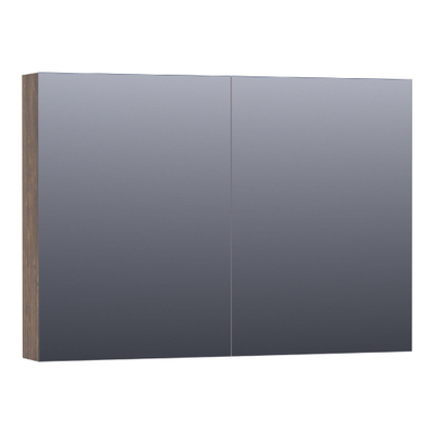 BRAUER Impress armoire de toilette – 99 x 70 x 15 cm – 2 portes, portes-miroir double face – Grove (noyer)