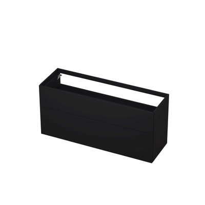 INK P2o Wastafelonderkast - 140x45x65cm - 2 lades - push to open - met rechte opdekfronten - MDF lak - Zwart mat