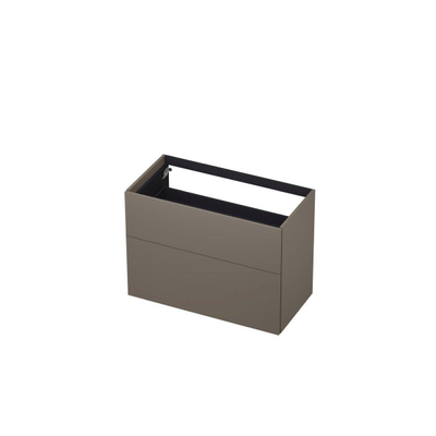 INK P2O Wastafelonderkast - 90x45x65cm - 2 lades - push 2 open - rechte opdekfronten MDF lak taupe mat
