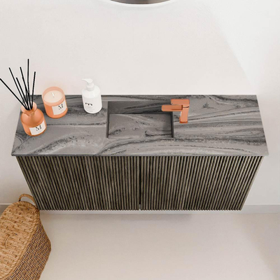 Mondiaz JOYA-DLUX 80cm toiletmeubel - kleur Shadow - Wastafel FAYE positie Midden 1 kraangat kleur Sombra.