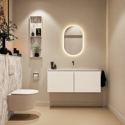 MONDIAZ TURE-DLUX 120cm toiletmeubel Talc. EDEN wastafel Glace positie midden. Zonder kraangat.