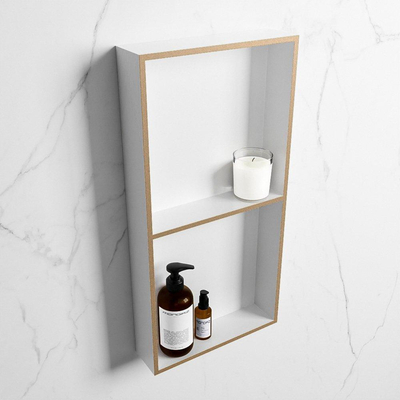 MONDIAZ EASY Nis - 59.5x29.5cm - geschikt voor in- of opbouw - 2 vakken - kleur Oro | Talc