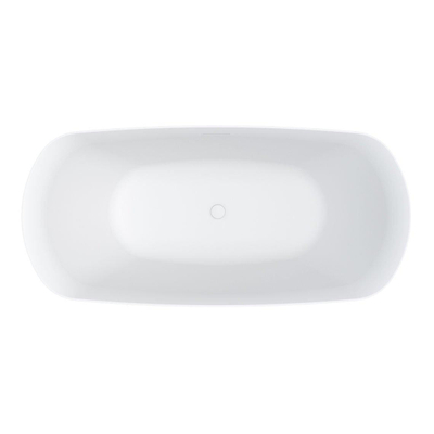Riho Bilo Solid Baignoire îlot Ovale 165x77x55cm avec siphon Solid surface Blanc mat