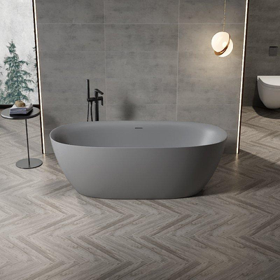 FugaFlow Eccelente Calma Baignoire îlot - 170x80cm - acrylique - siphon - gris mat