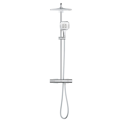 GROHE Rainshower SmartActive Ensemble de douche pluie apparent - pomme de douche 31cm - douchette carrée - thermostatique - SmartActive - chrome