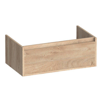 BRAUER Hope Wavy wastafelonderkast 80 1 softclose lade greeploos - 1 sifon uitsparing - Forest Wheat