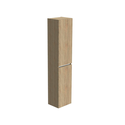Thebalux Type badkamerkast 35x165X29cm aluminium greeplijst rechtsdraaiend 2 deuren met softclose MDF/spaanderplaat sequoia