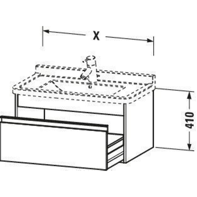 Duravit Ketho Meuble sous-lavabo avec 1 tiroir 100x41x46.5cm pour Starck3 030410 graphite