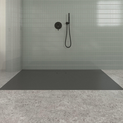 Villeroy & Boch Ecora douchebak - 170x90x3.5cm - afvoer lange zijde - anthracite (antraciet)