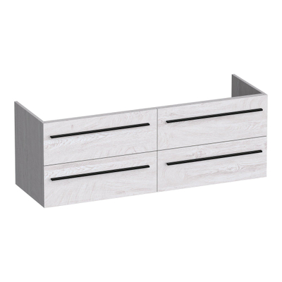 BRAUER Trust meuble sous lavabo 140 excl. poignées à poser 4 tiroirs softclose et 2 découpes pour siphon - Forest Seashell