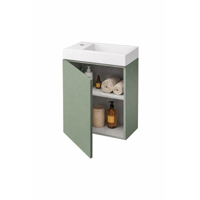 Nemo Durma Fonteinkastset - 40x20x50cm - 1 deur - rechts - 1 kraangat - links - Sage green