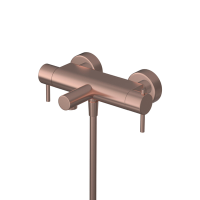 Hotbath Buddy Badmengkraan - thermostatisch - opbouw - uitloop - doucheslang - PVD - geborsteld koper