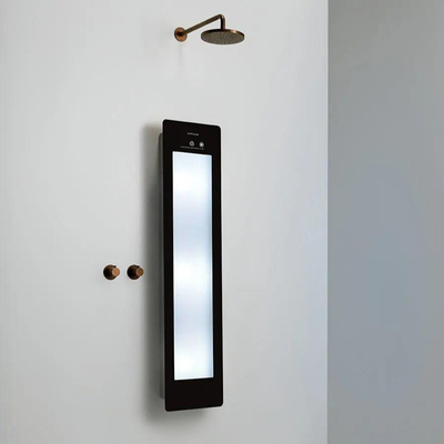 Sunshower Round Medium Plus infrarouge + lumière UV en saillie incl. support mural 140x33x12cm Black