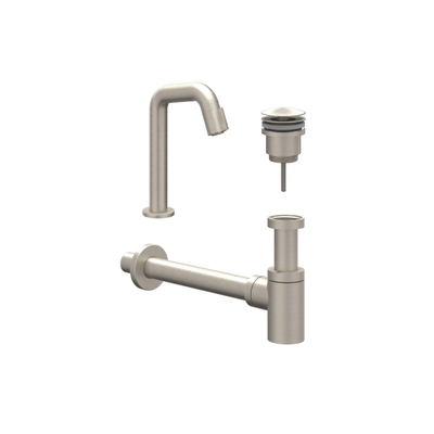IVY Pact Ensemble pour lave-mains - Contour - montage en saillie - bas - bonde always open - Nickel brossé PVD