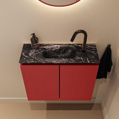 MONDIAZ TURE-DLUX Meuble de toilettes 60 cm Fire. EDEN lavabo Lava position milieu. Avec 1 trou de robinet.