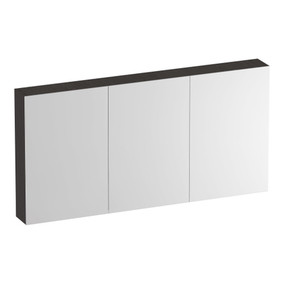 BRAUER Impress Deluxe spiegelkast - 140x70x15cm - interne en externe verlichting - 3 dubbelzijdige spiegeldeuren - Timber Anthracite