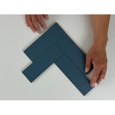 SAMPLE Terravito Nocino wandtegel - 6x18.6cm - Deep Blue mat (blauw)