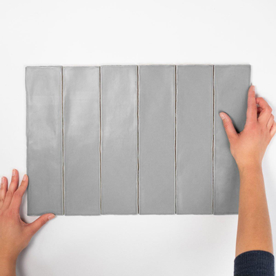 Terravito Pavero carreau mural - 7,5x30cm - 8,6mm - Rectangulaire - Gris mat