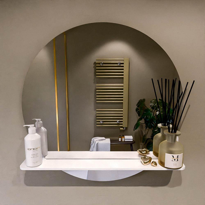 Mondiaz SPOT Miroir de salle de bains - rond 70cm - tablette miroir - couleur Talc