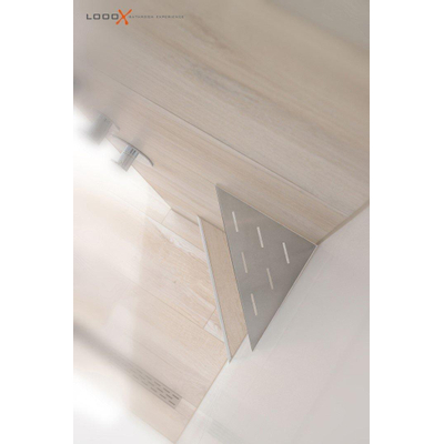 Looox corner shelf hoekplanchet - 30x22cm - RVS geborsteld