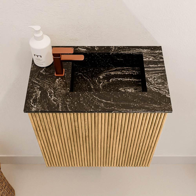 Mondiaz JOYA-DLUX Meuble de toilette 40cm - couleur Oak - Lavabo FAYE position Droite 1 trou de robinet couleur Lava.