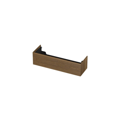 INK Wastafelonderkast - 140x45x37.6cm - 1 lade - push to open - horizontaal gefreesd - Eiken - Aqua