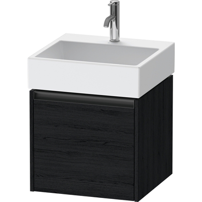 Duravit Ketho.2 Wastafelonderbouwkast - met 1 lade - 48.4x46x44cm - met greep antraciet - eiken zwart mat