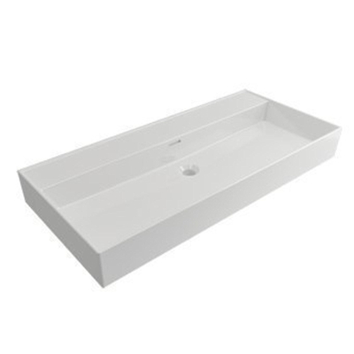 Saniclass Legend Plan vasque - 100x47x13cm - trop-plein - 1 lavabo - sans trou de robinetterie - céramique - noir mat