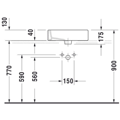Duravit Vero Opbouwwastafel - geslepen - met kraangat - met overloop - 50x47cm - met wondergliss - inclusief bevestiging - wit