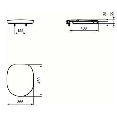 Ideal Standard Connect closetzitting met softclose wit