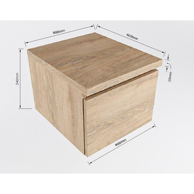 Mondiaz bukla module avec tiroir 40cm chêne lavé. peut être combiné avec la série complète.