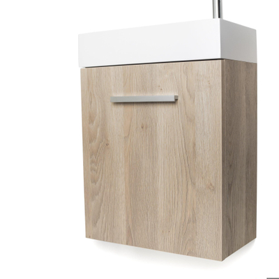 BRAUER Trust fonteinonderkast 40x45x22cm excl. opbouwgreep met 1 deur linksdraaiend. opbouw fontein. fonteinkraan chroom. plug chroom. 40x80cm SHOWROOMMODEL
