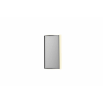 INK SP32 spiegel - 40x4x80cm rechthoek in stalen kader incl indir LED - verwarming - color changing - dimbaar en schakelaar - geborsteld RVS