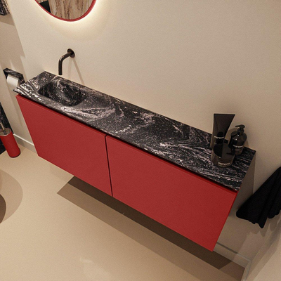 MONDIAZ TURE-DLUX 120cm toiletmeubel Fire. EDEN wastafel Lava positie links. Zonder kraangat.