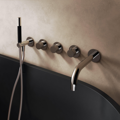 Hotbath Cobber X Set de finition pour robinet de douche thermostatique avec 2 robinets d'arrêt et bec Chrome