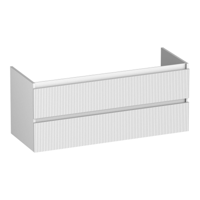 BRAUER Joy Wavy wastafelonderkast 120 2 softclose lades - greeploos - 2 sifon uitsparingen - mat wit