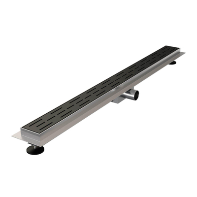 Brauer Douchegoot - 100x7.5cm - vloerflens - RVS - zwart