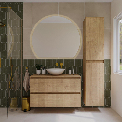 Saniclass Holz Atelier Colonne haute - 140x38x38cm - 2 portes - Chêne naturel